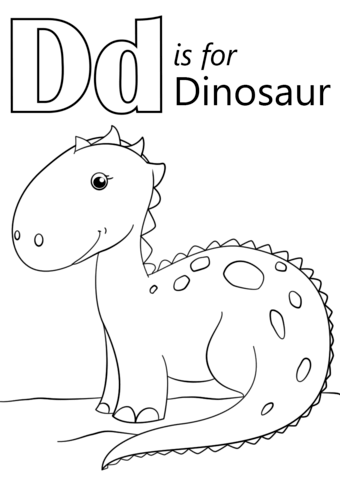 Letter D Is For Dinosaur Coloring Page